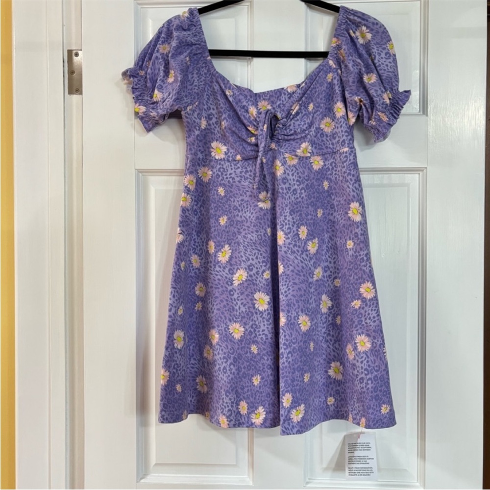 ASOS Lilac Floral Tie-Front Dress - Picture 2 of 9